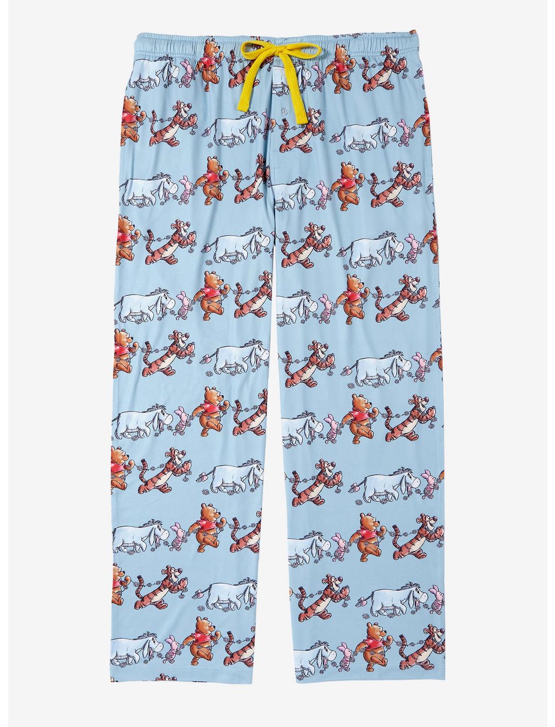 Disney Winnie the Pooh and Friends Allover Print Women's Plus Size Sleep Pants — BoxLunch Exclusive, LIGHT BLUE, hi-res