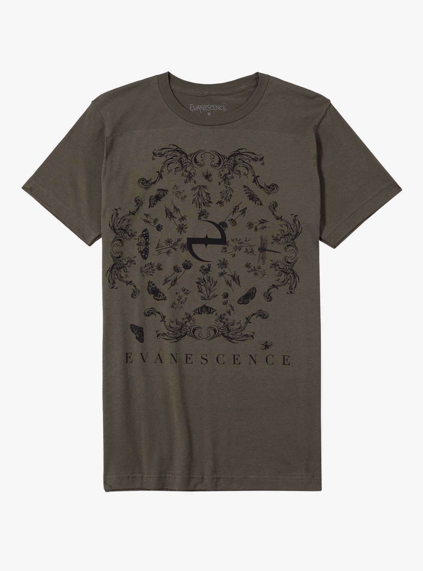 Evanescence Moths & Flowers Boyfriend Fit Girls T-Shirt, , hi-res