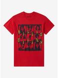 Billie Eilish Grid Boyfriend Fit Girls T-Shirt, RED, hi-res