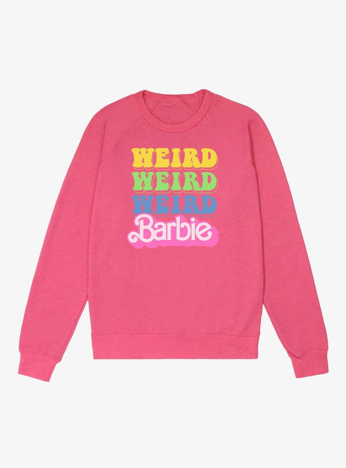 NWT Barbie Pink Wash Sweatshirt Cozy Sweater Pullover Glitter Logo - Size XL