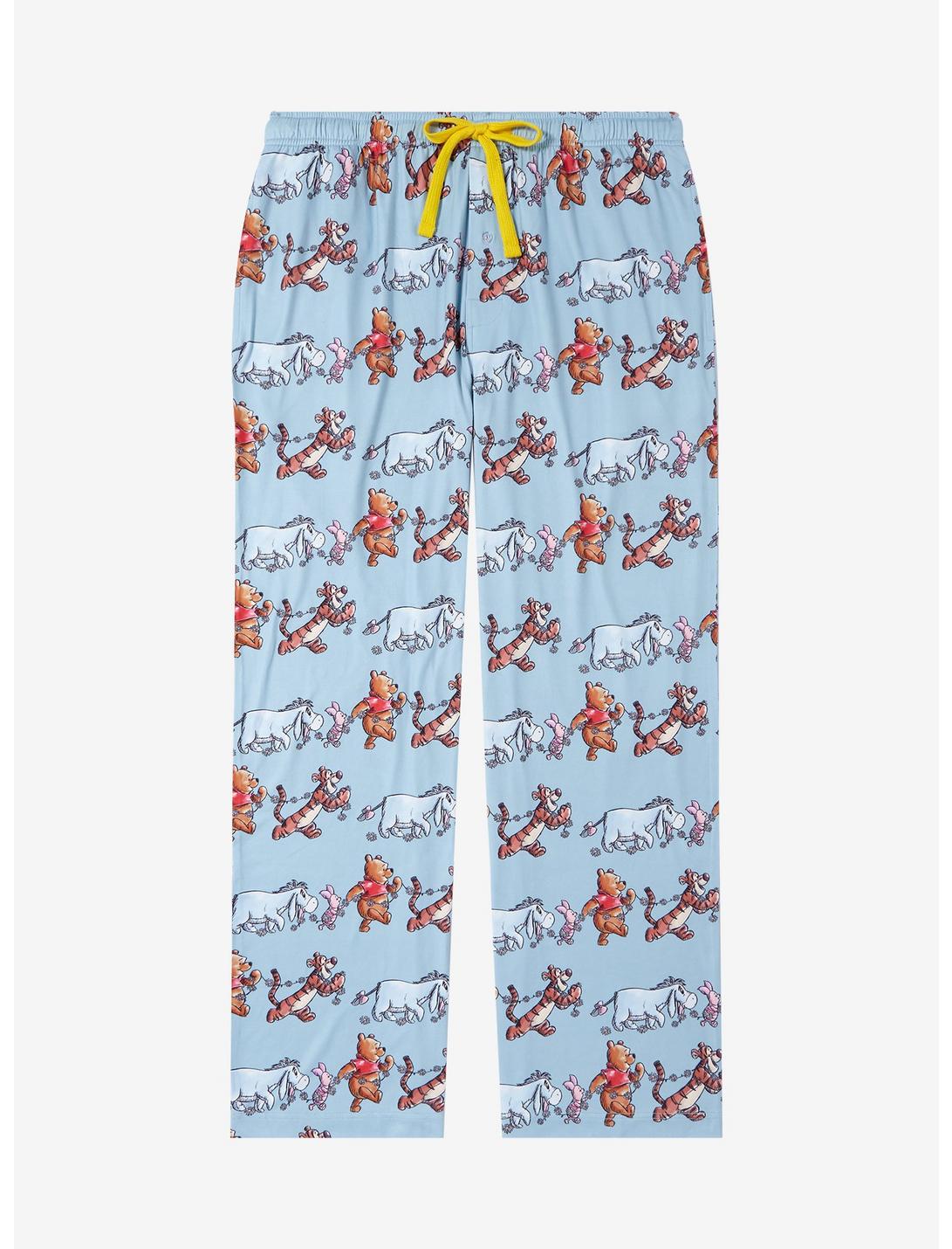Disney Winnie the Pooh and Friends Marching Allover Print Sleep Pants — BoxLunch Exclusive, LIGHT BLUE, hi-res