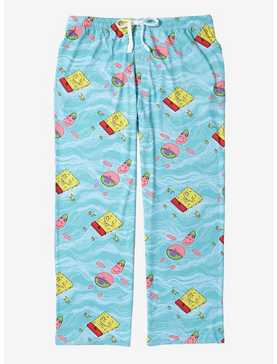 SpongeBob SquarePants Patrick and SpongeBob Allover Print Women's Plus Size Sleep Pants — BoxLunch Exclusive, , hi-res