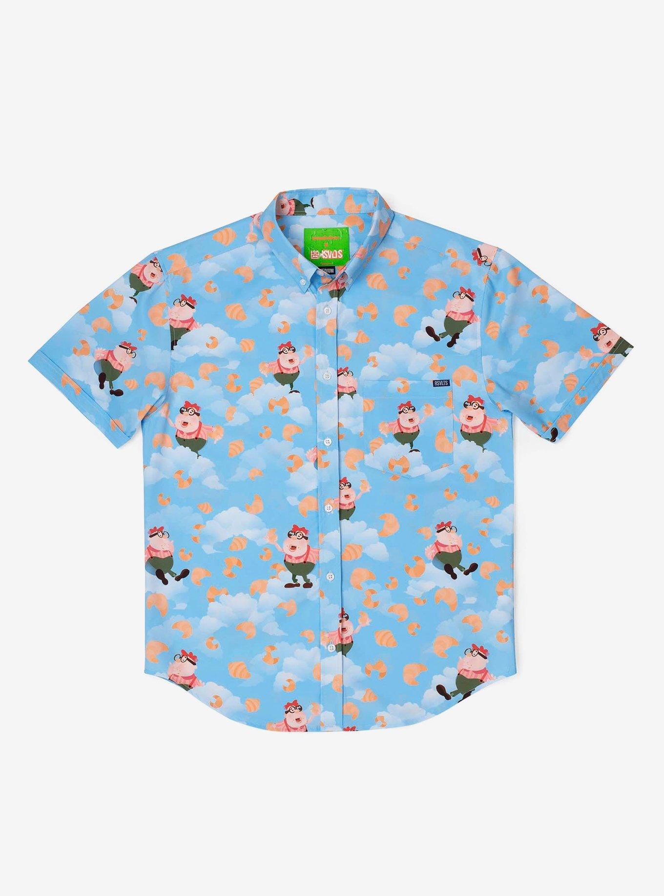 RSVLTS x Jimmy Neutron "Carl's Croissants" Button-Up Shirt, BLUE, hi-res