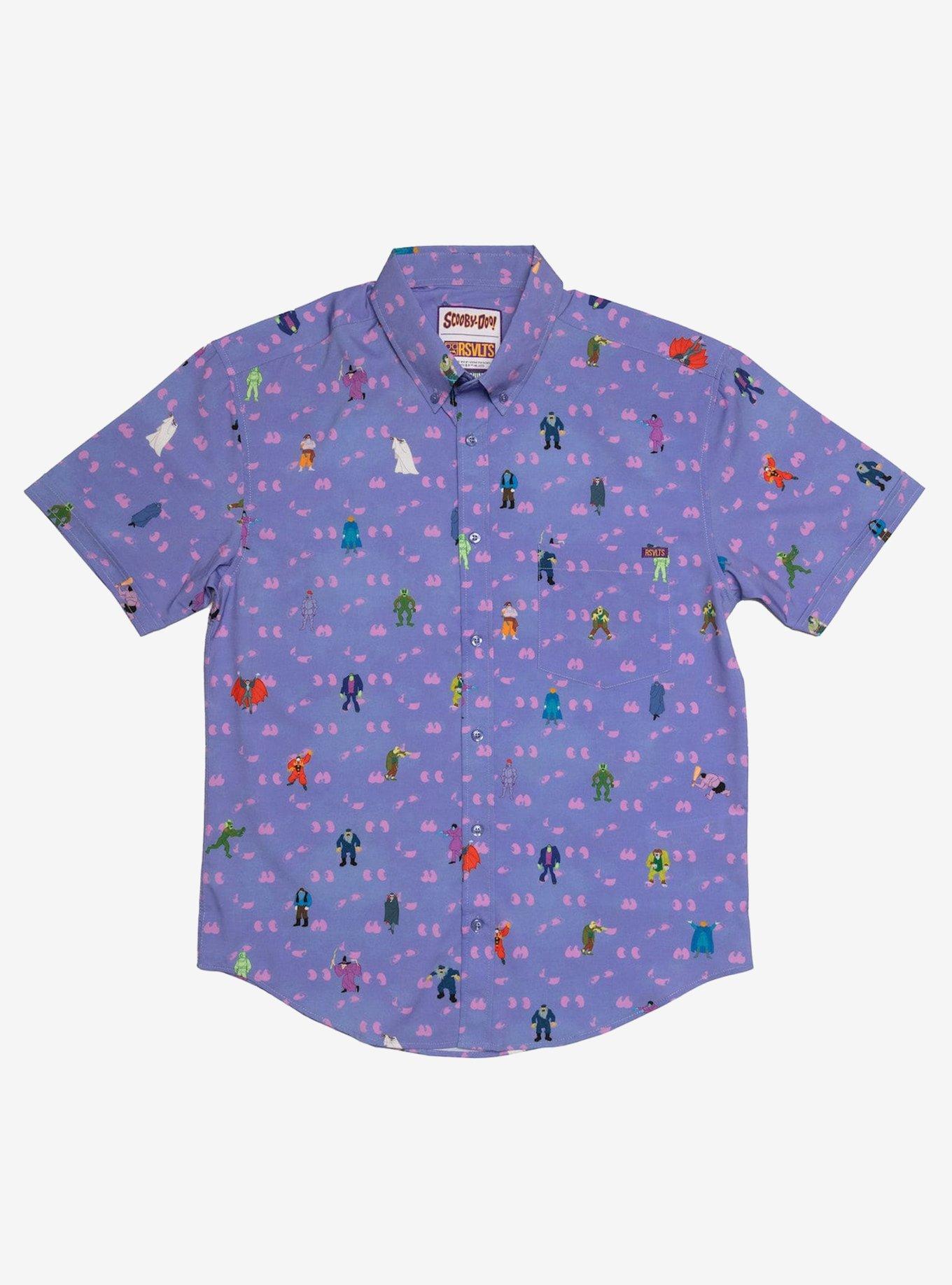 RSVLTS x Scooby-Doo! "Scoob, Run!" Button-Up Shirt, PURPLE, hi-res
