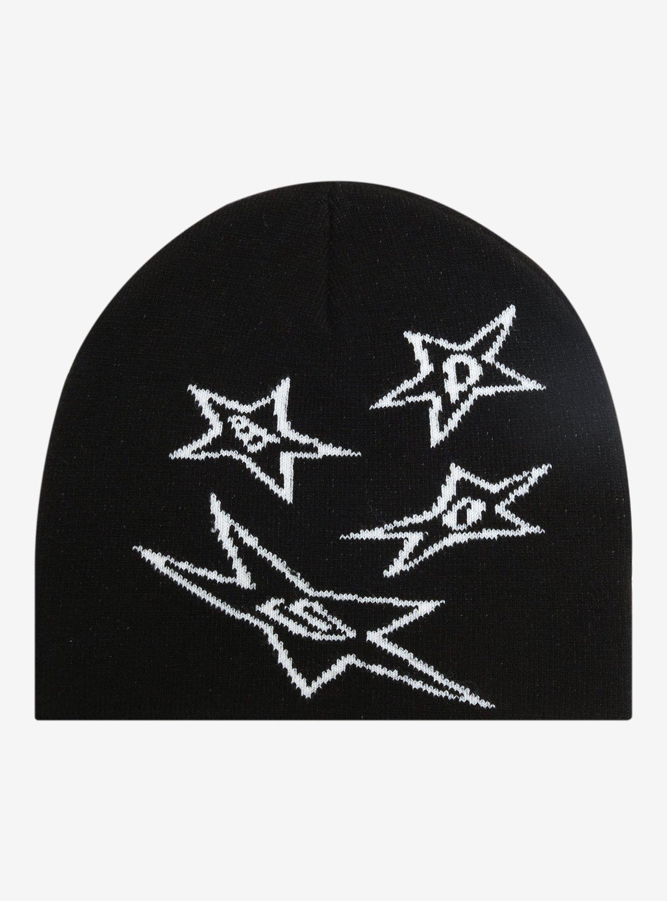 Black & White Abstract Star Beanie | Hot Topic
