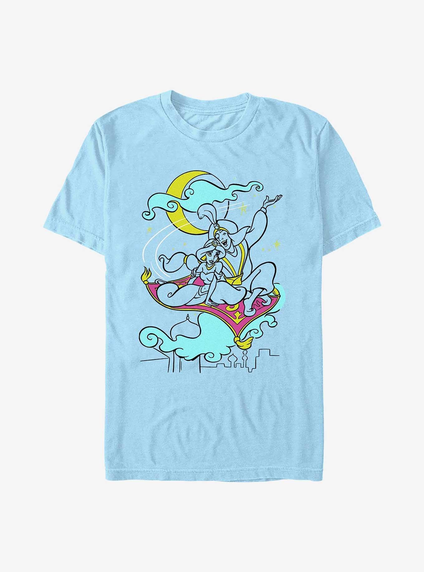 Disney Aladdin Carpet Surfing T-Shirt, LT BLUE, hi-res