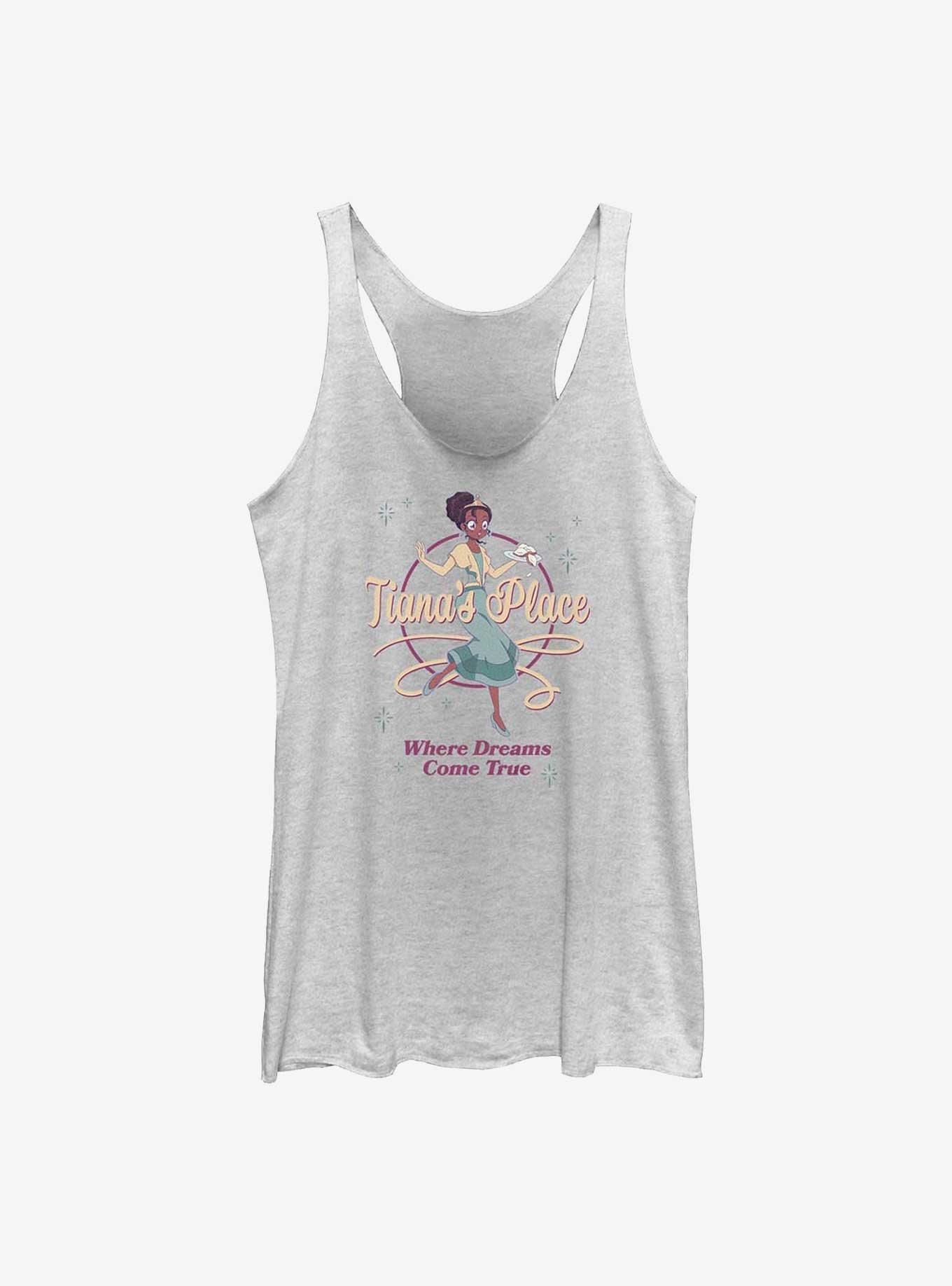 Disney The Princess and the Frog Tiana's Place Where Dreams Come True Girls Tank, WHITE HTR, hi-res