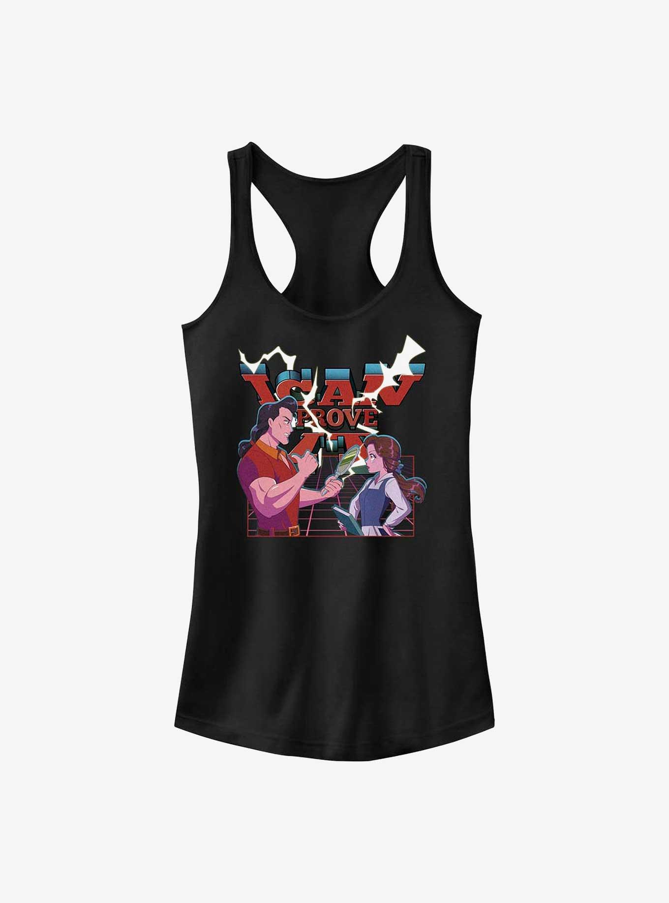 Disney Beauty and the Beast Anime Style Belle and Gaston I Can Prove It Girls Tank, BLACK, hi-res