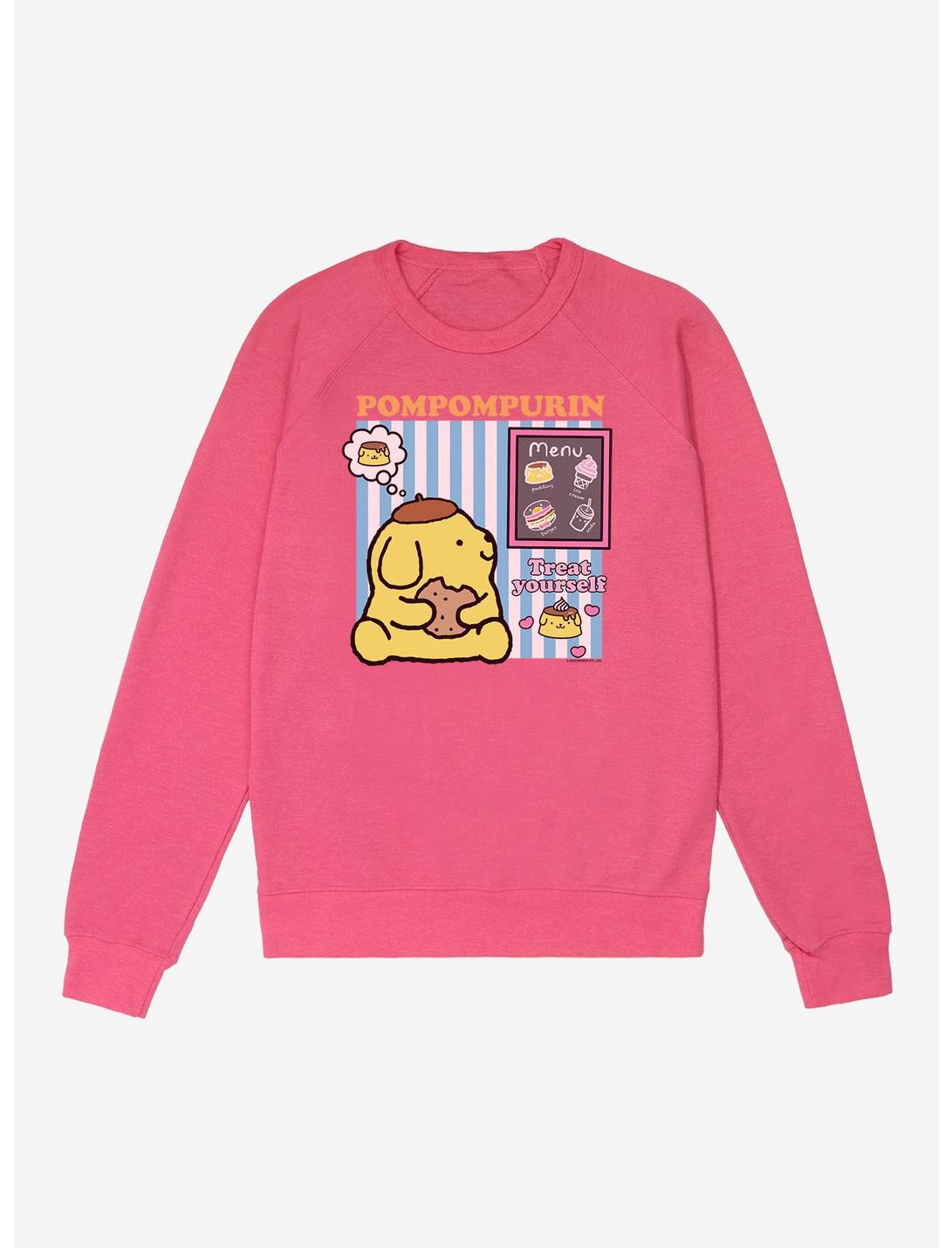 Hello Kitty & Friends Pompompurin Treat Yourself French Terry Sweatshirt, HELICONIA HEATHER, hi-res