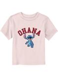 Disney Lilo & Stitch Ohana Collegiate Toddler T-Shirt, LIGHT PINK, hi-res
