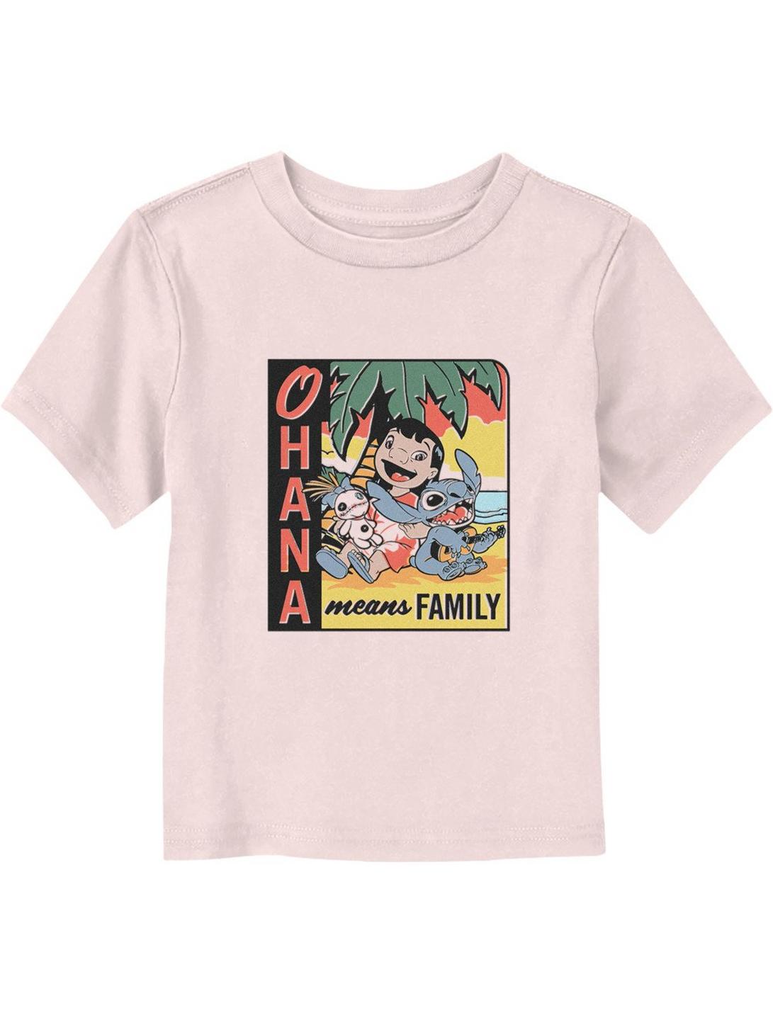 Disney Lilo & Stitch Ohana Means Family Beach Toddler T-Shirt, LIGHT PINK, hi-res