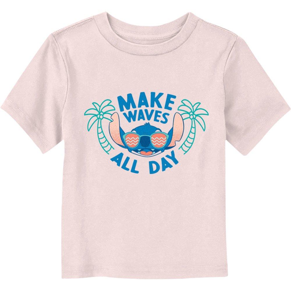 Disney Lilo & Stitch Make Waves All Day Toddler T-Shirt, LIGHT PINK, hi-res