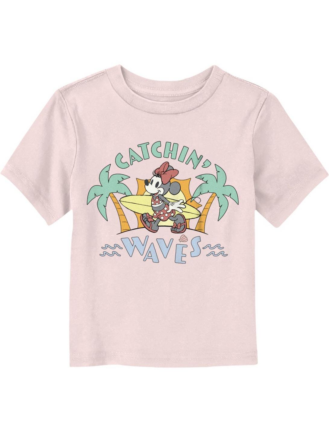 Disney Minnie Mouse Surf Catchin' Waves Toddler T-Shirt, LIGHT PINK, hi-res