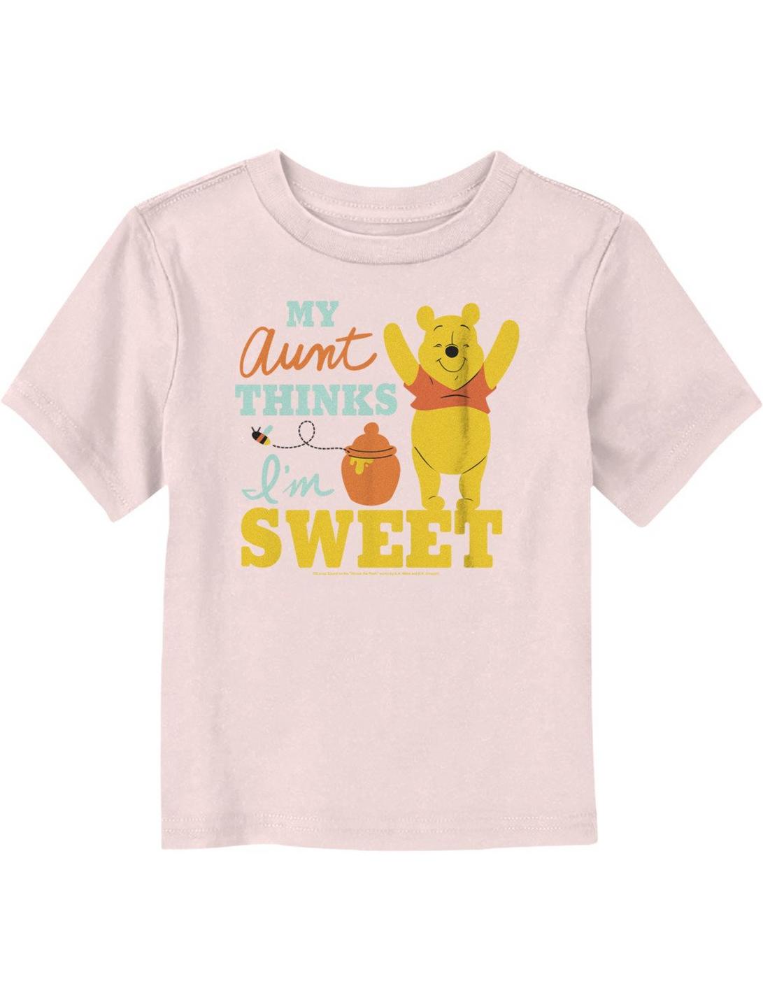 Disney Winnie The Pooh My Aunt Thinks I'm Sweet Toddler T-Shirt, LIGHT PINK, hi-res