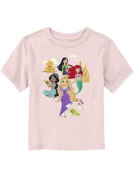 Disney Princesses Mulan Ariel Jasmine & Rapunzel Toddler T-Shirt, , hi-res