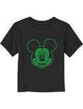 Disney Mickey Mouse Outline Shamrocks Toddler T-Shirt, BLACK, hi-res