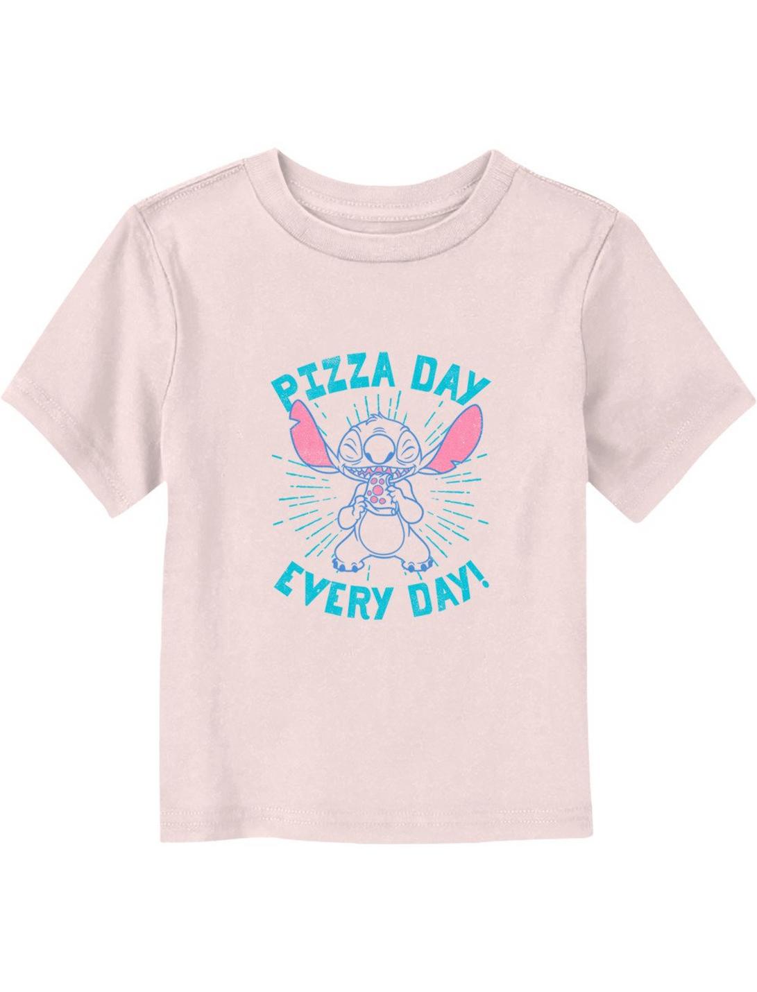 Disney Lilo & Stitch Pizza Day Every Day Toddler T-Shirt, LIGHT PINK, hi-res