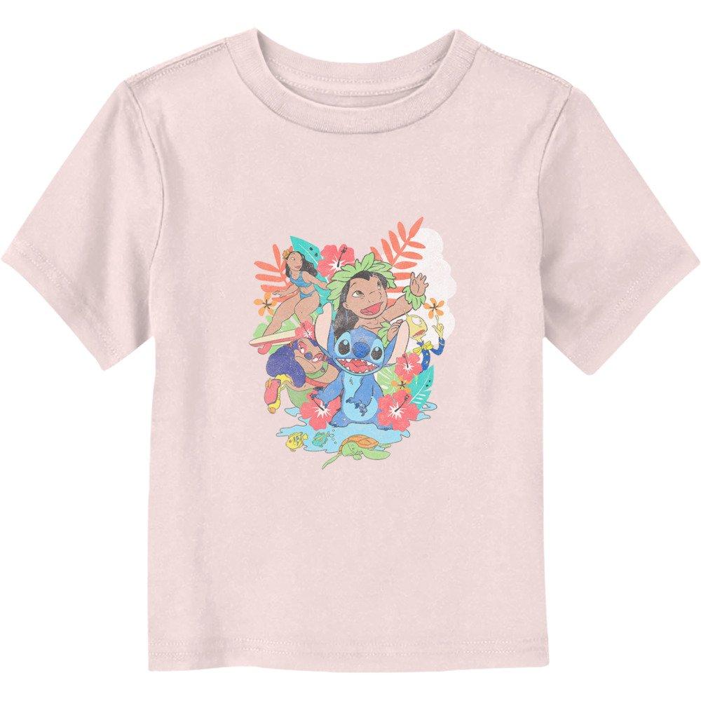 Disney Lilo & Stitch Characters Group Stacked Toddler T-Shirt, LIGHT PINK, hi-res