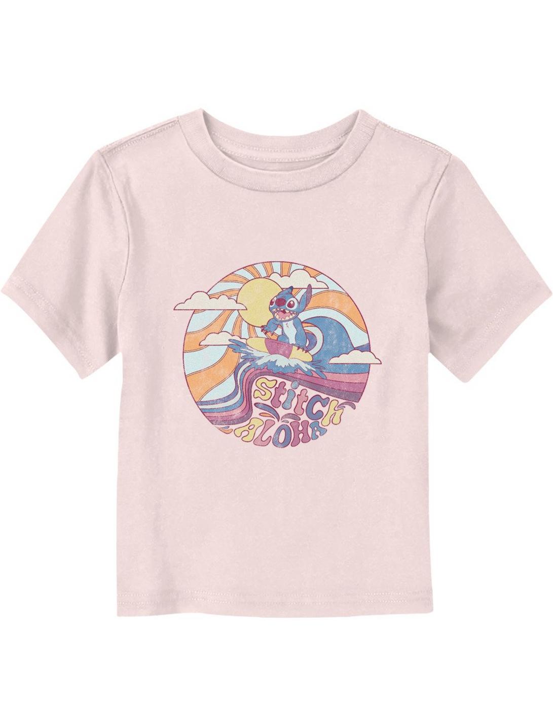 Disney Lilo & Stitch Aloha Surf Stitch Toddler T-Shirt, LIGHT PINK, hi-res