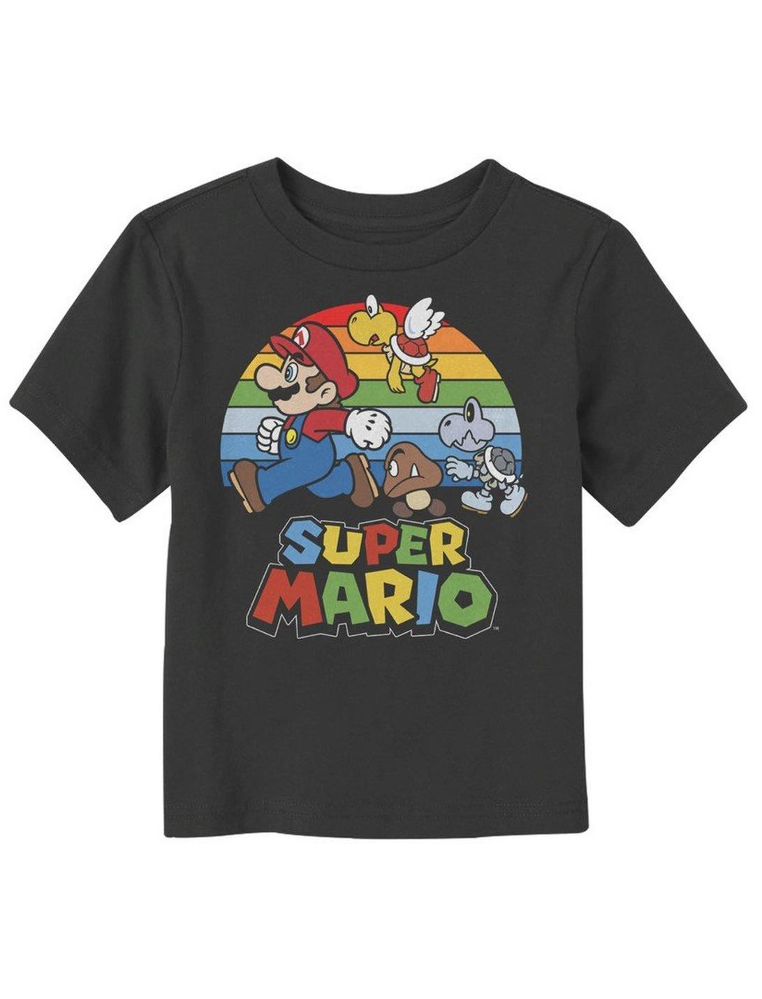 Super Mario Bros. Rainbow Chase Toddler T-Shirt, BLACK, hi-res