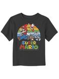 Super Mario Bros. Rainbow Chase Toddler T-Shirt, BLACK, hi-res