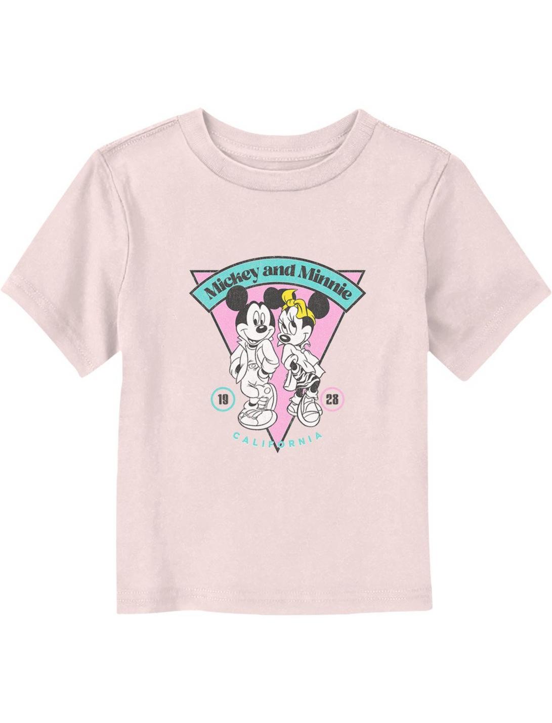 Disney Mickey Mouse & Minnie Cali Retro Toddler T-Shirt, LIGHT PINK, hi-res