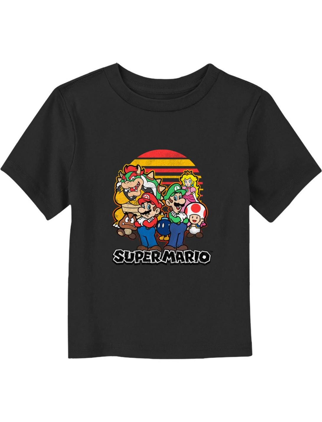 Super Mario Bros. Sunset Group Toddler T-Shirt, BLACK, hi-res