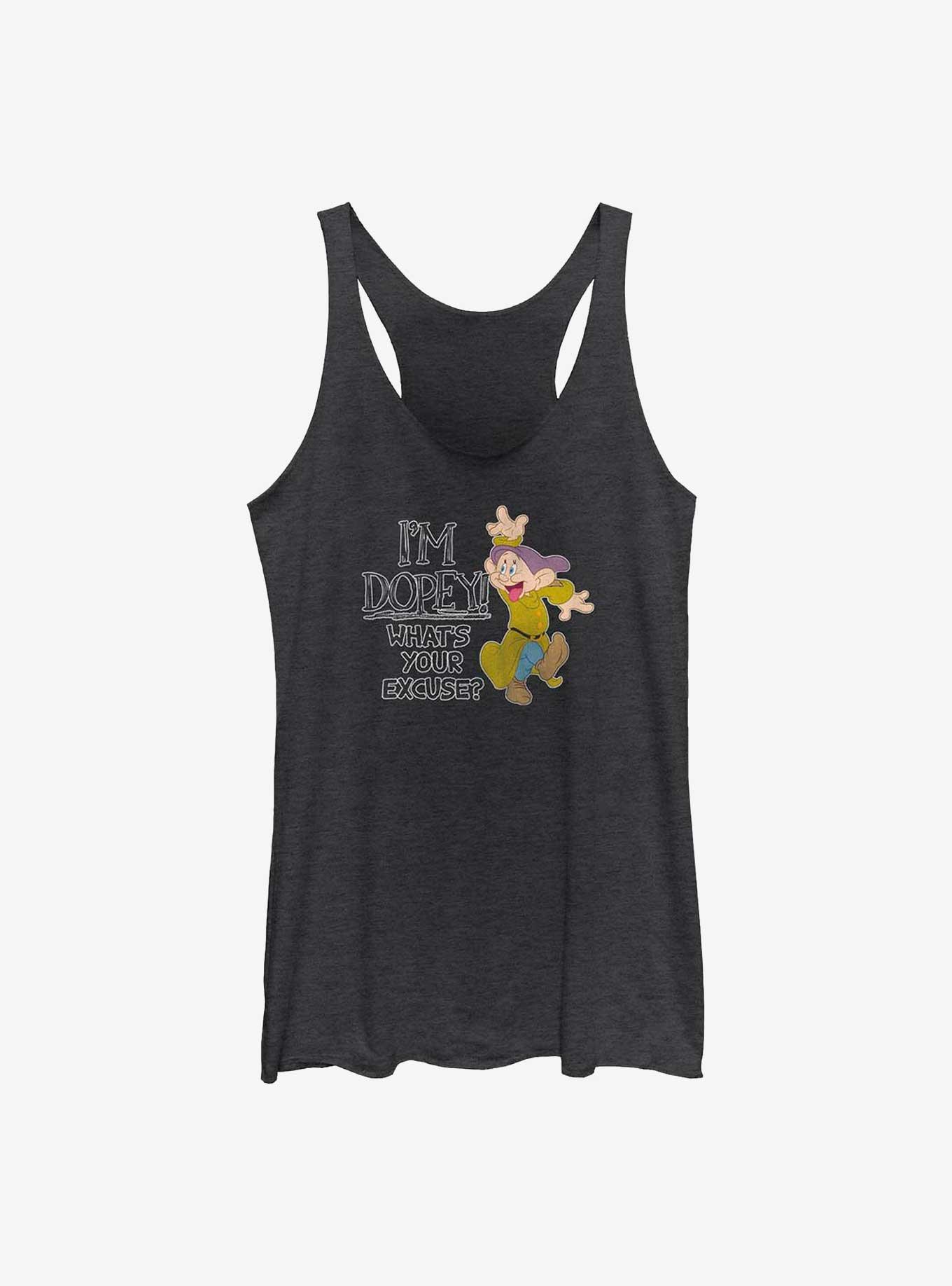 Disney Snow White and the Seven Dwarfs I'm Dopey Girls Tank, BLK HTR, hi-res