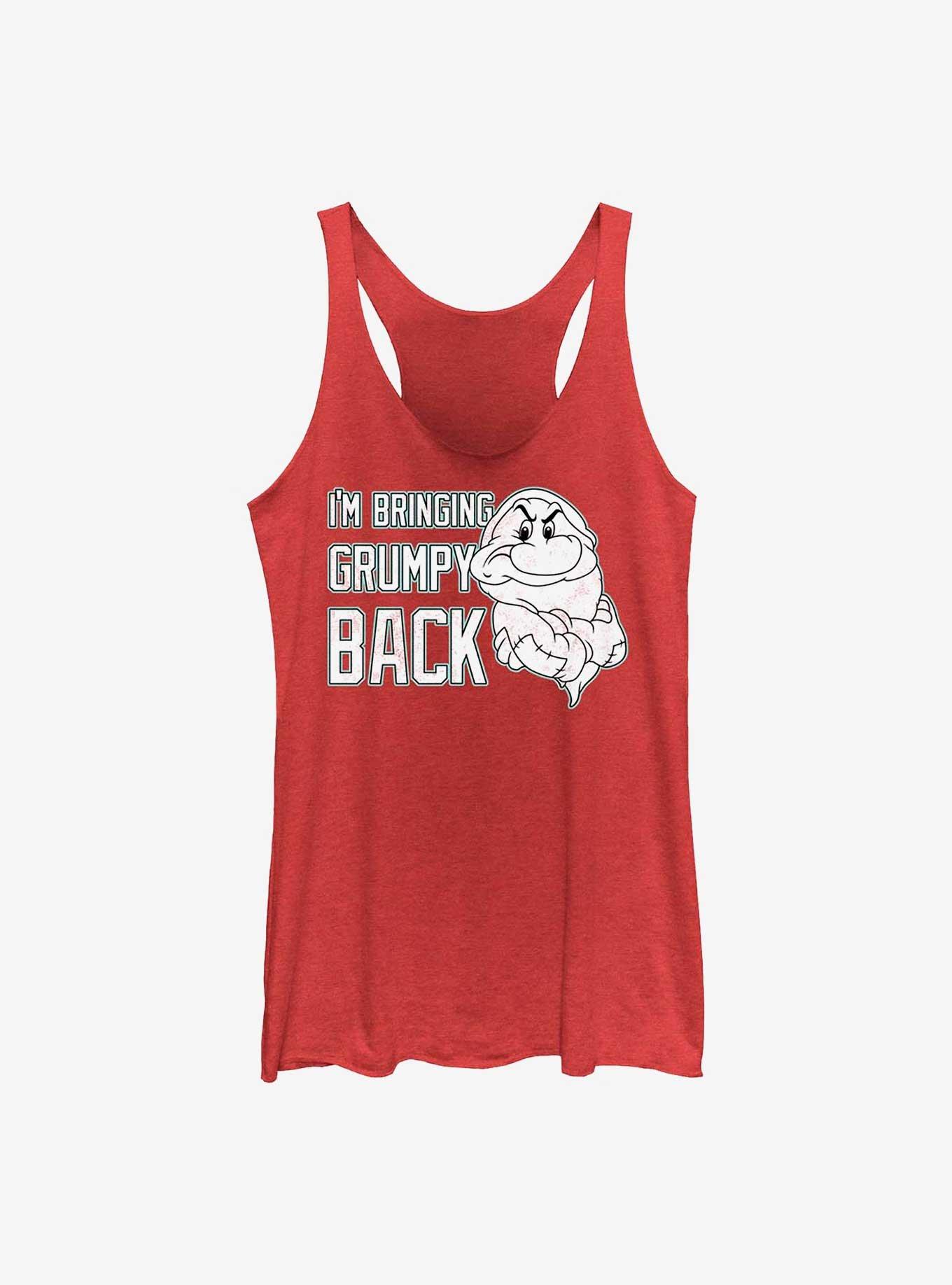 Disney Snow White and the Seven Dwarfs Bring Grumpy Back Girls Tank, RED HTR, hi-res