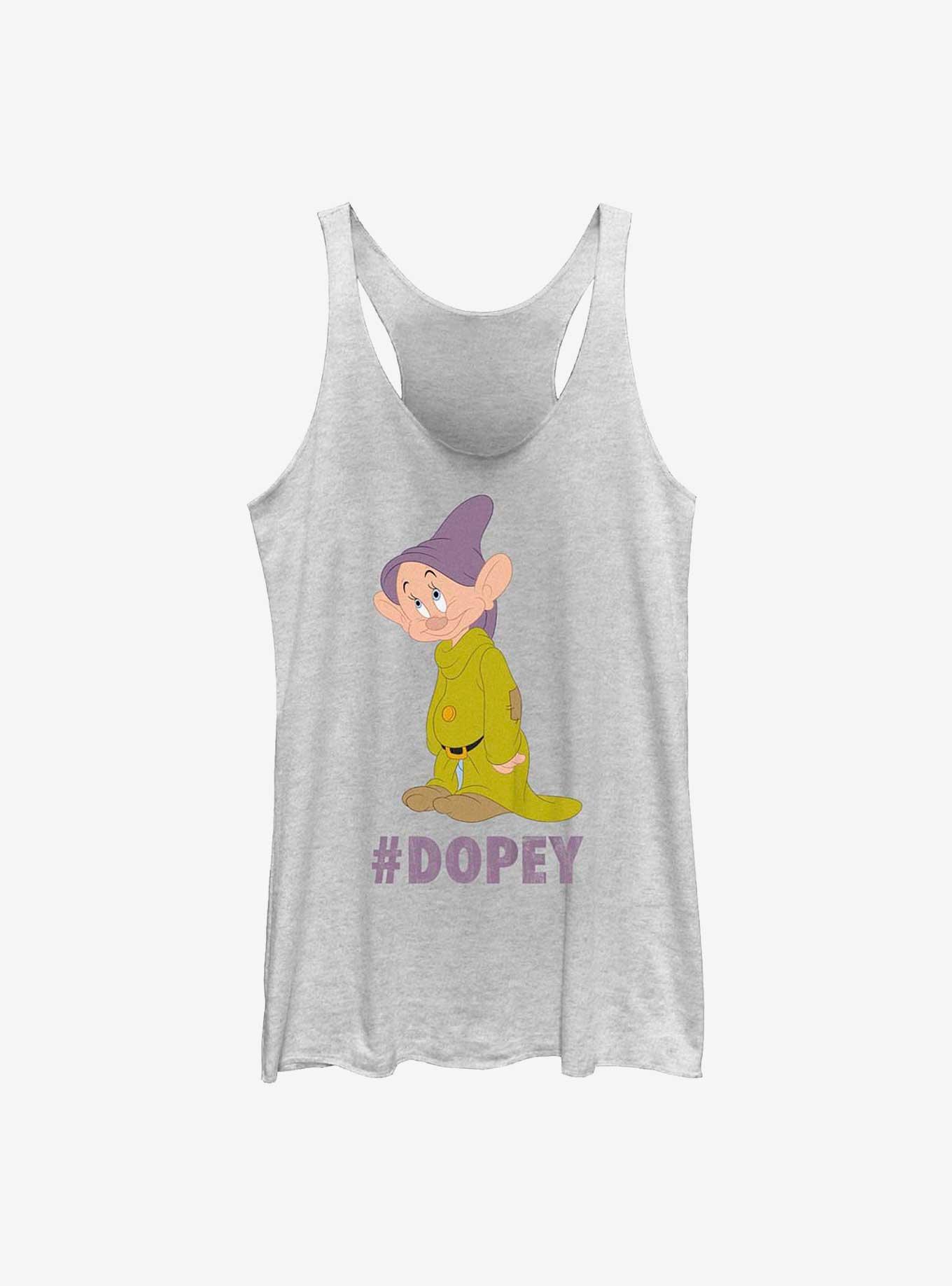 Disney Snow White and the Seven Dwarfs Hashtag Dopey Girls Tank, WHITE HTR, hi-res