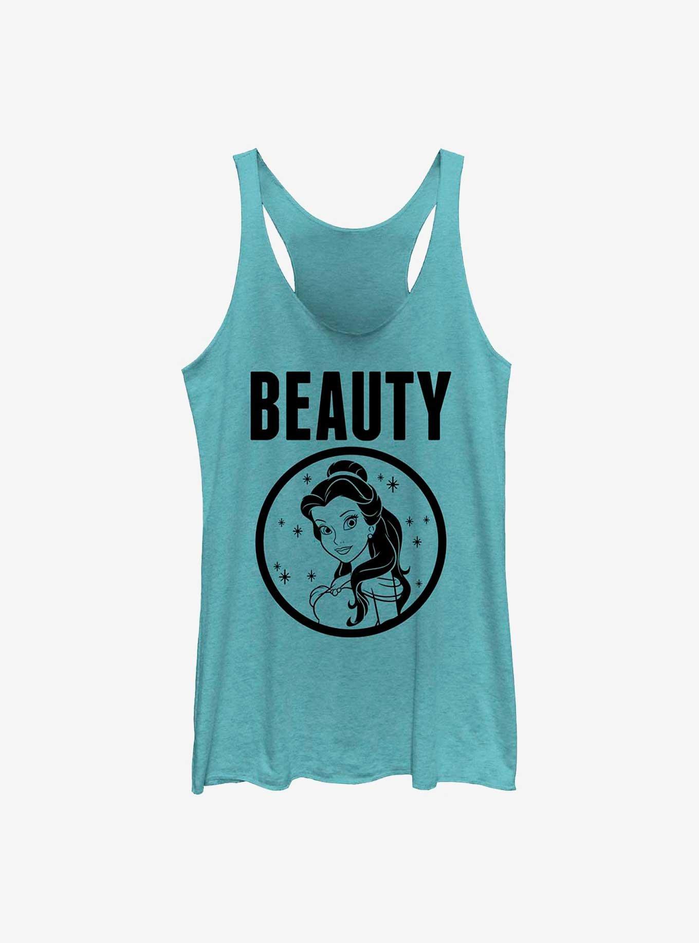 Disney Beauty and the Beast Beauty Belle Badge Girls Tank, TAHI BLUE, hi-res