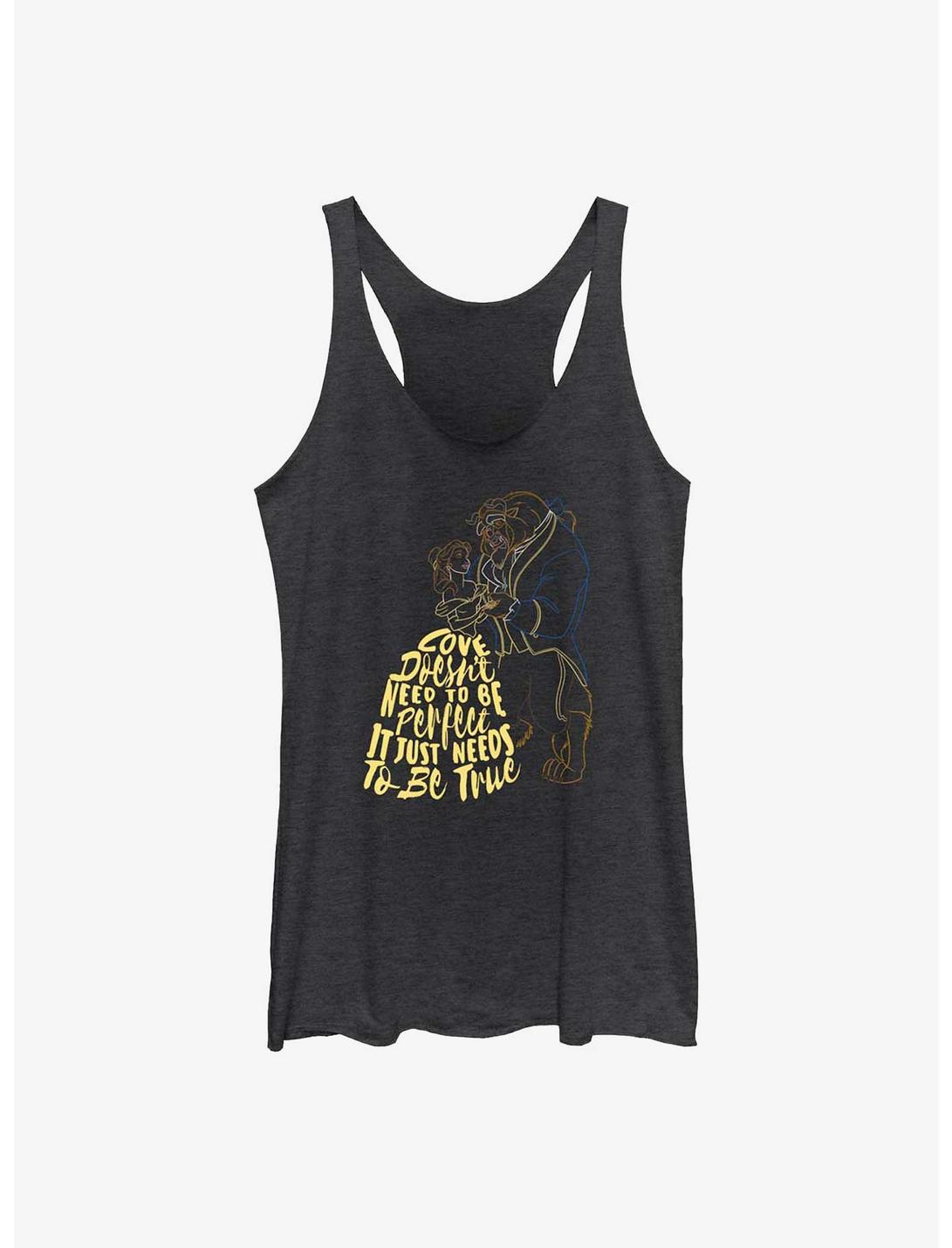 Disney Beauty and the Beast Love Needs Time Girls Tank, BLK HTR, hi-res