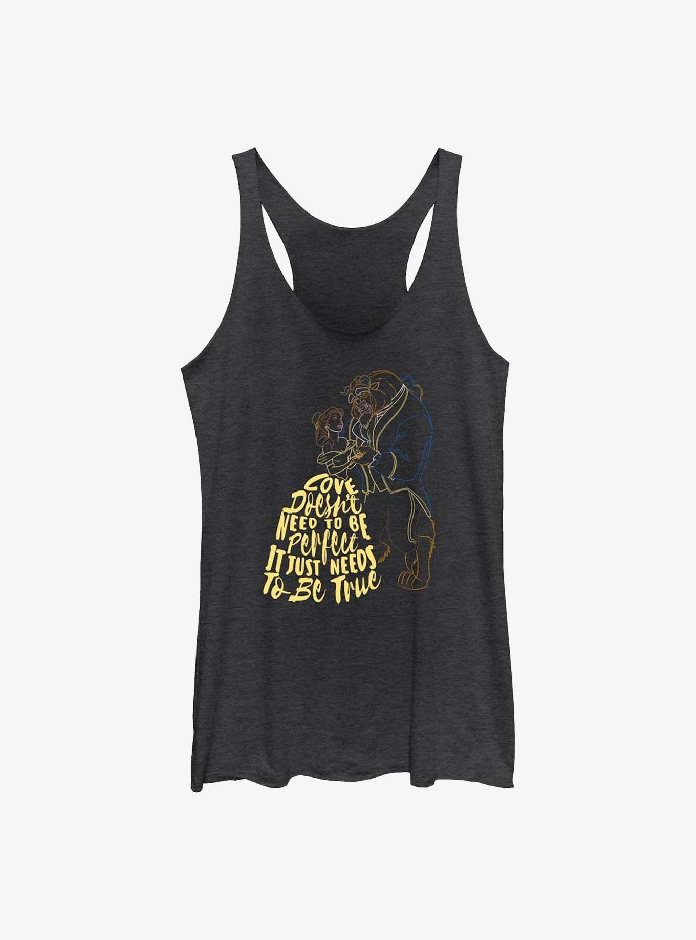 Disney Beauty and the Beast Love Needs Time Girls Tank, BLK HTR, hi-res