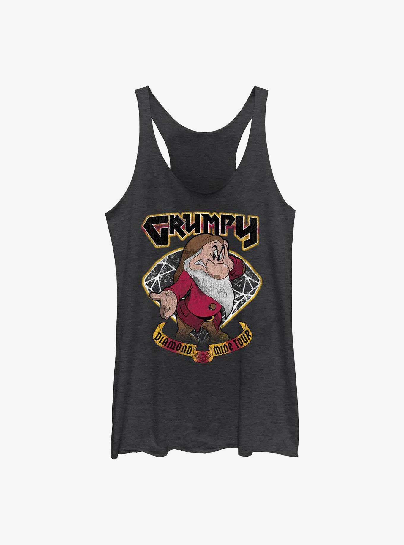 Disney Snow White and the Seven Dwarfs Grumpster Girls Tank, BLK HTR, hi-res