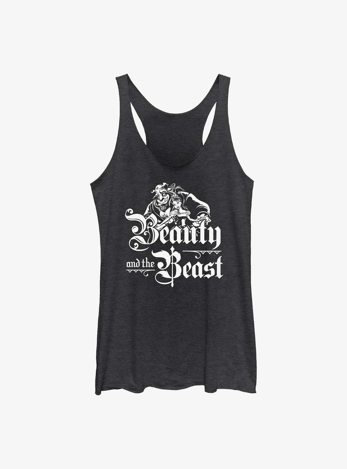 Disney Beauty and the Beast Belle and Adam Girls Tank, BLK HTR, hi-res