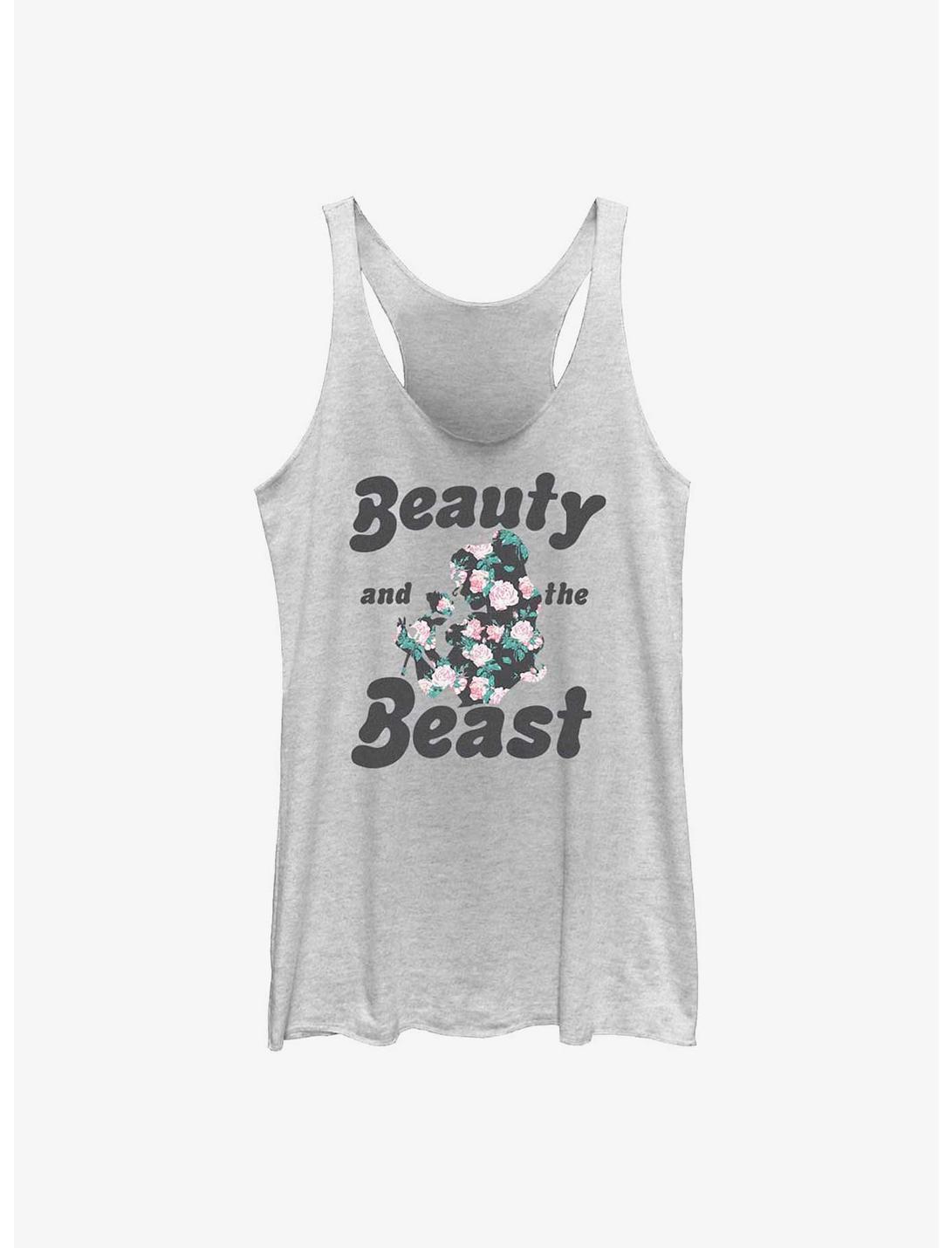 Disney Beauty and the Beast Belle Floral Fill Girls Tank, WHITE HTR, hi-res