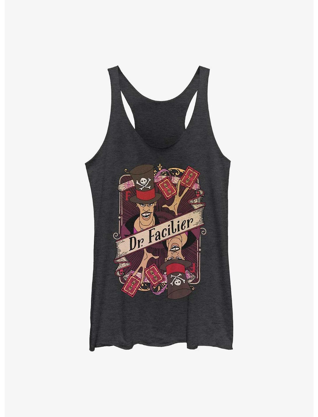 Disney The Princess and the Frog Dr. Facilier Card Girls Tank, BLK HTR, hi-res