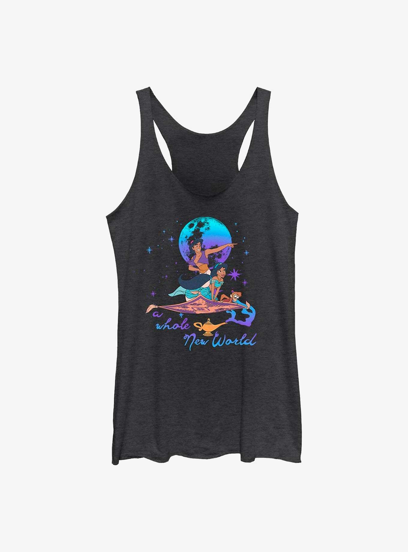 Disney Aladdin New World With Aladdin and Jasmine Girls Tank, BLK HTR, hi-res