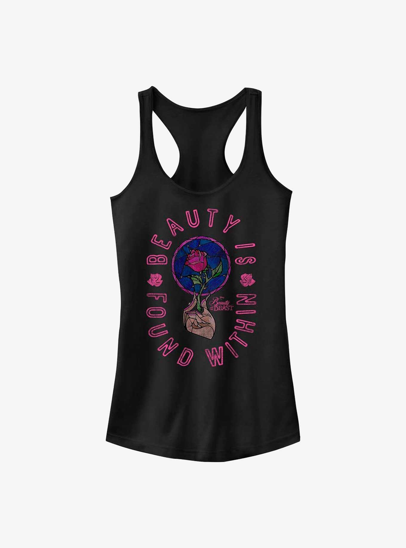 Disney Beauty and the Beast Beauty Is Found Within Girls Tank, BLACK, hi-res