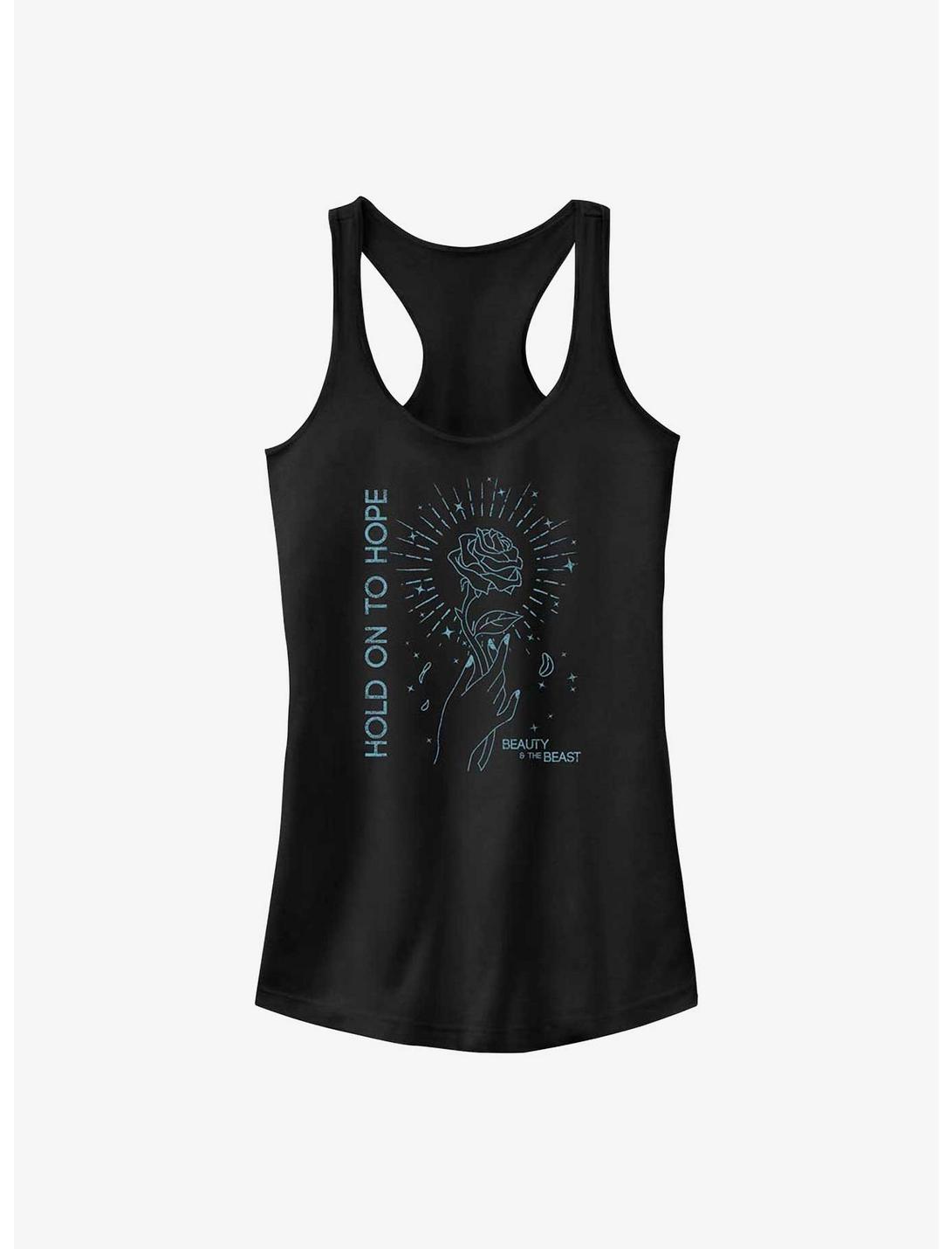 Disney Beauty and the Beast Hold On To Hope Rose Girls Tank, BLACK, hi-res