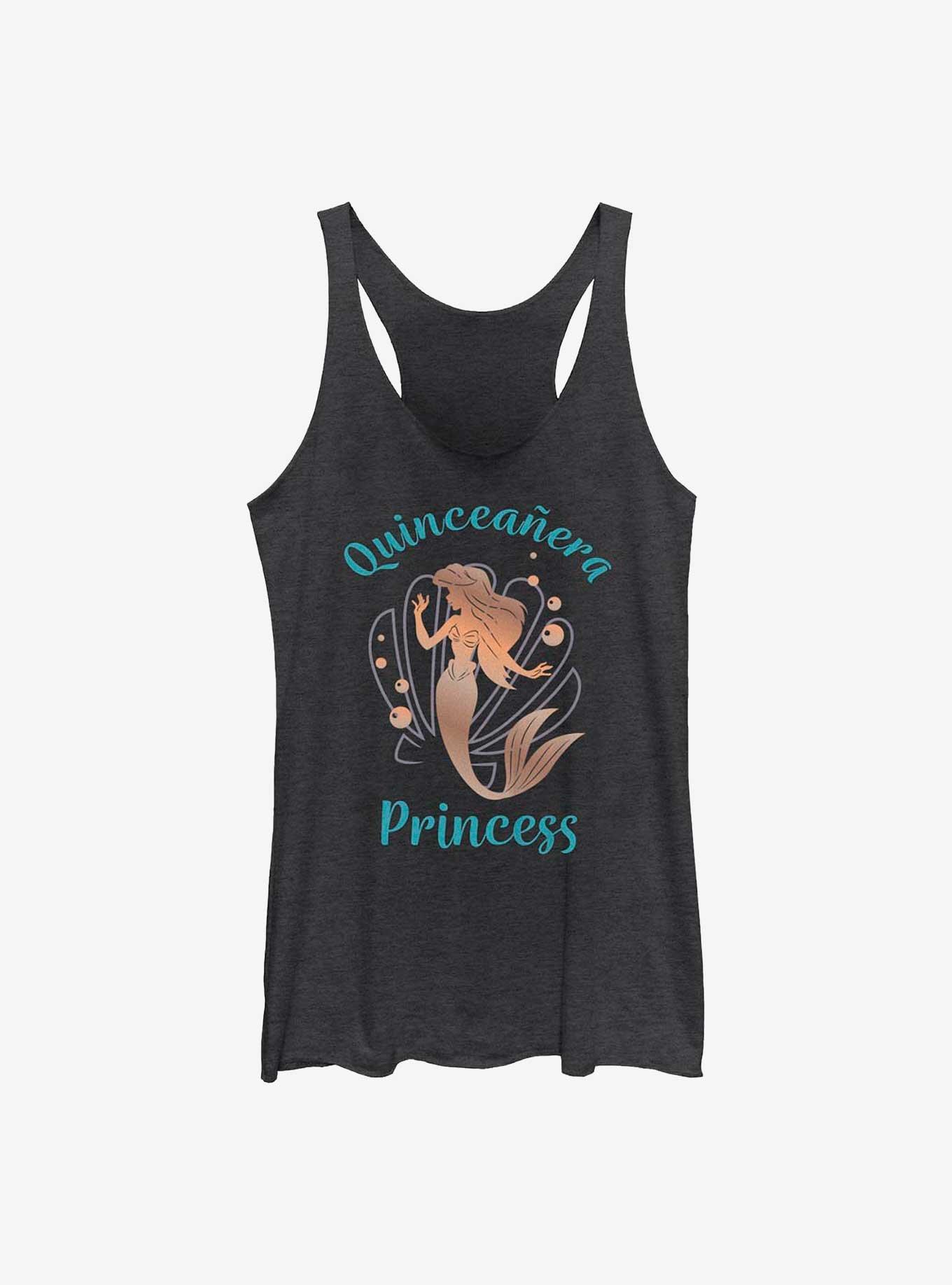 Disney The Little Mermaid Birthday Quinceanera Princess Ariel Girls Tank, BLK HTR, hi-res