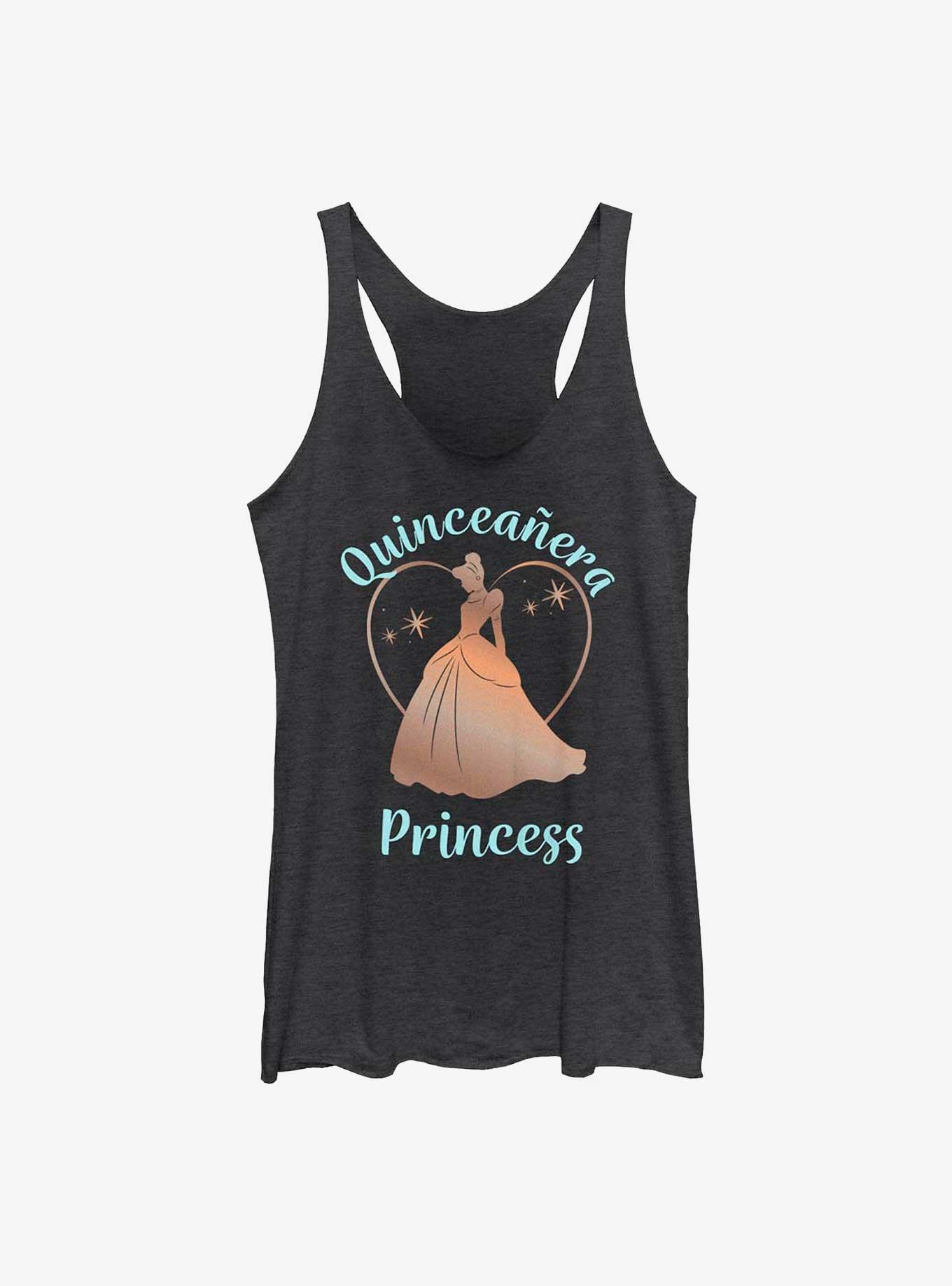 Disney Cinderella Birthday Quinceanera Princess Cinderella Girls Tank, BLK HTR, hi-res