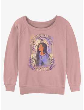 Disney Wish Asha Watercolor Nouveau Girls Slouchy Sweatshirt Hot Topic Web Exclusive, , hi-res