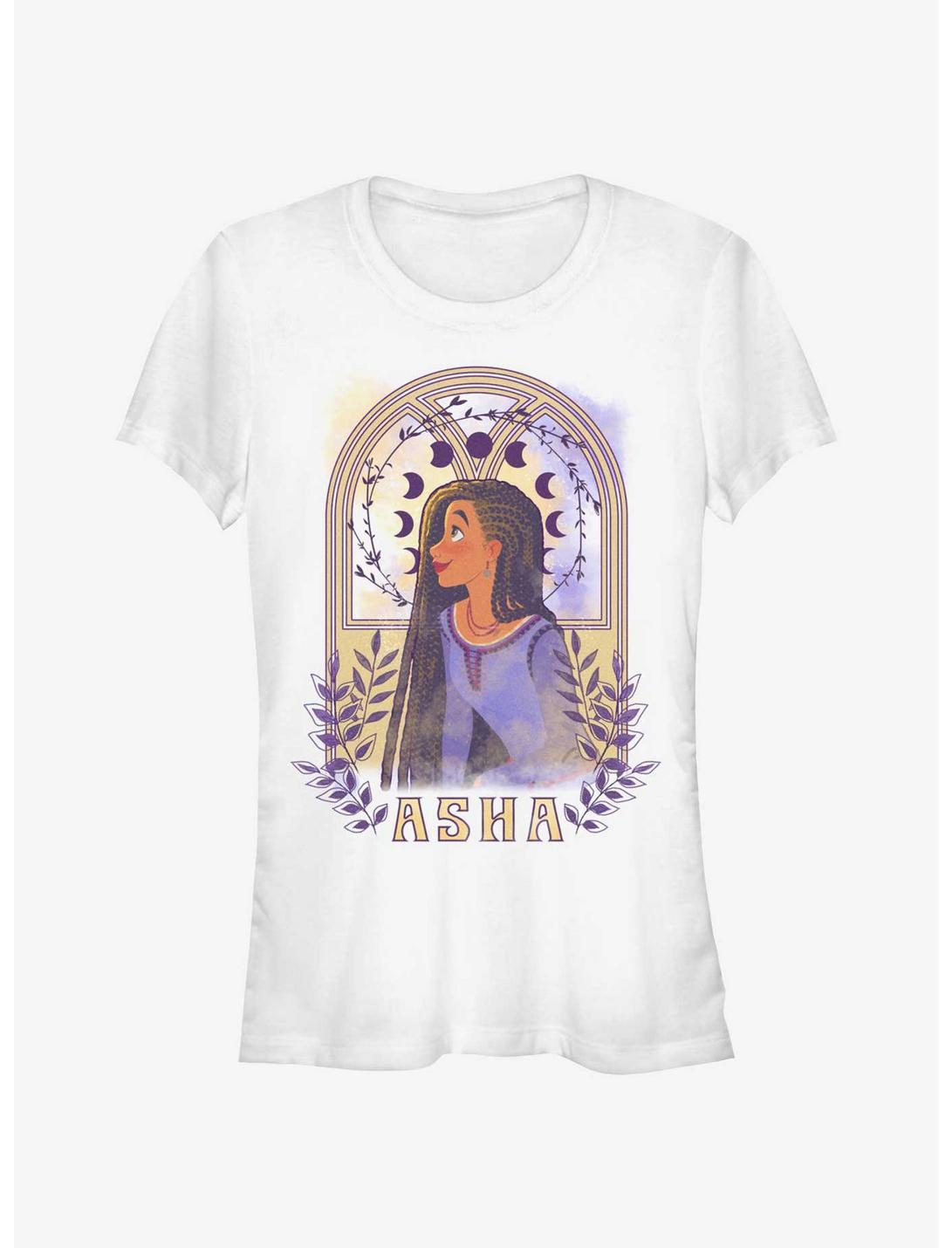 Disney Wish Asha Watercolor Nouveau Girls T-Shirt Hot Topic Web Exclusive, WHITE, hi-res