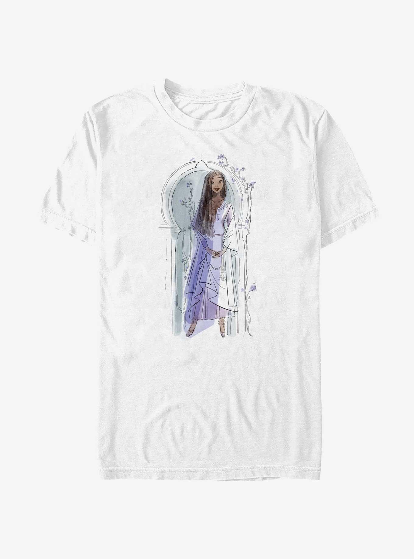 Disney Wish Watercolor Asha T-Shirt, WHITE, hi-res