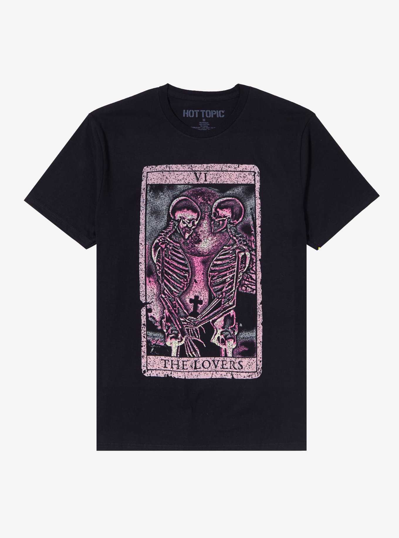 The Lovers Skeleton Tarot Card T-Shirt, , hi-res