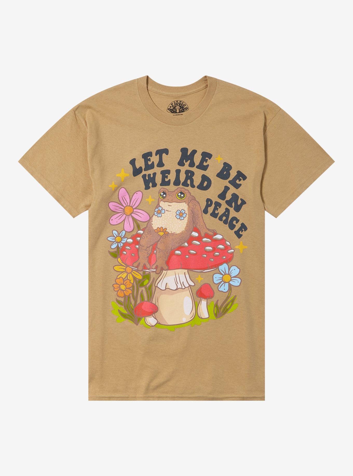 Frog In Peace T-Shirt By A. Ziggies, BROWN, hi-res