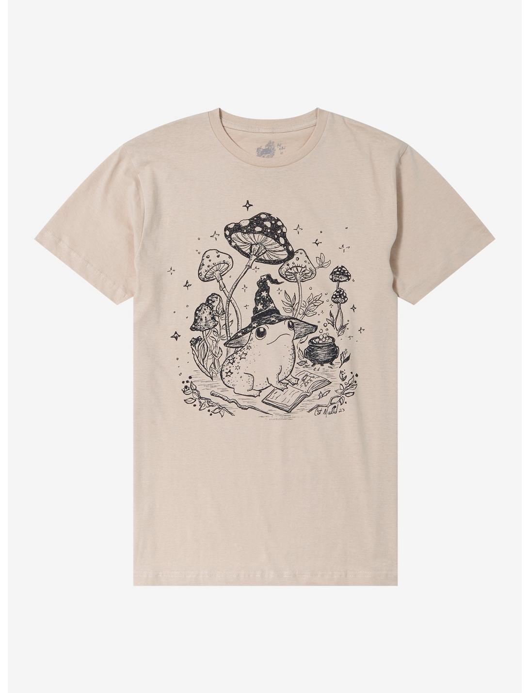 Frog Wizard T-Shirt By Cat Mallard, SAND, hi-res