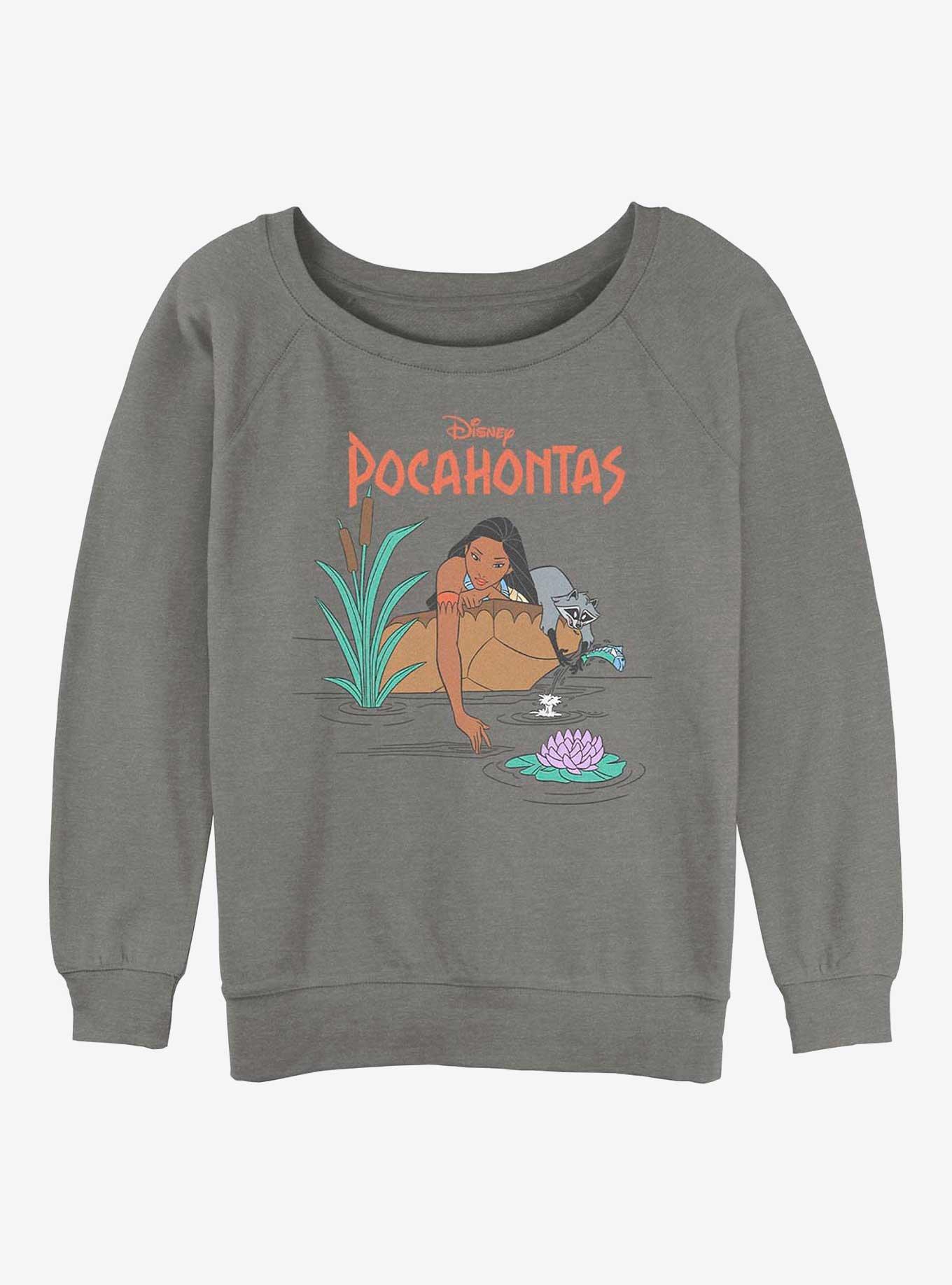 Disney Pocahontas and Meeko Around The Riverbend Girls Slouchy Sweatshirt, GRAY HTR, hi-res