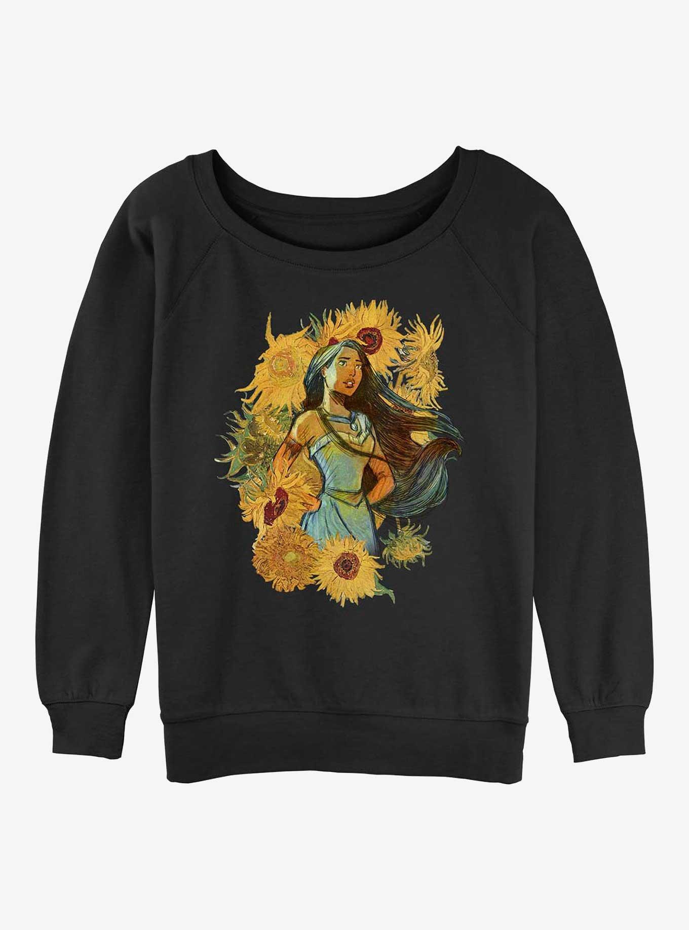 Disney Pocahontas Sunflowers In The Wind Girls Slouchy Sweatshirt, BLACK, hi-res
